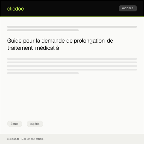 Aperçu du document Demande de prolongation de traitement médical à l’étranger — Santé, Algérie