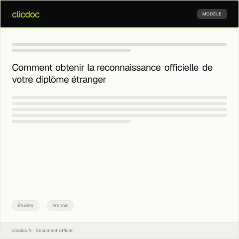 Aperçu du document Demande de reconnaissance de diplôme — Études, France