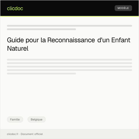 Aperçu du document Demande de reconnaissance d'un enfant naturel — Famille, Belgique