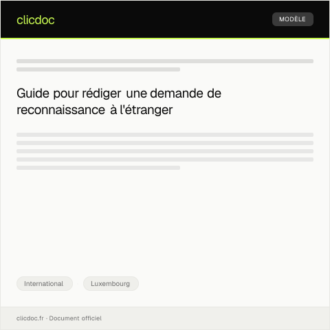 Aperçu du document Demande de reconnaissance d’un statut spécifique à l’étranger — International, Luxembourg