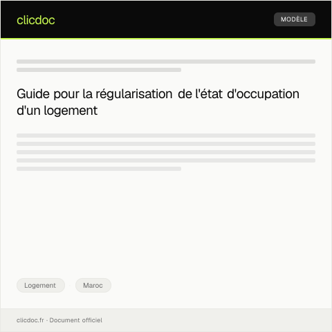 Aperçu du document Demande de régularisation de l’état d’occupation d’un logement — Logement, Maroc