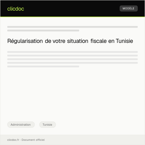 Aperçu du document Demande de régularisation de situation administrative — Administration, Tunisie