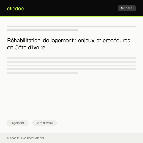 Aperçu du document Demande de réhabilitation de logement — Logement, Côte d'Ivoire