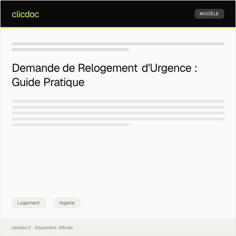 Aperçu du document Procédure pour demande de relogement d'urgence — Logement, Algérie