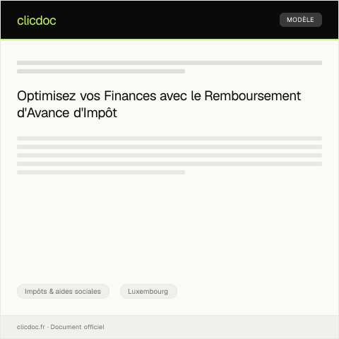Aperçu du document Demande de Remboursement d'Avance d'Impôt — Impôts & aides sociales, Luxembourg
