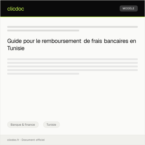 Aperçu du document Demande de remboursement de frais bancaires indus — Banque & finance, Tunisie