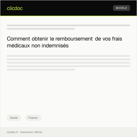 Aperçu du document Demande de remboursement des frais médicaux — Santé, France