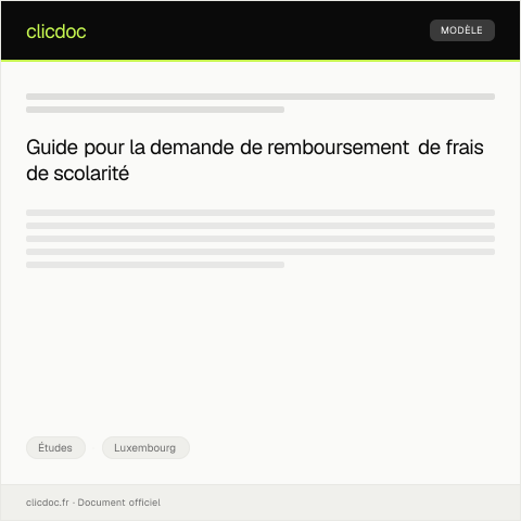 Aperçu du document Demande de remboursement de frais de scolarité — Études, Luxembourg