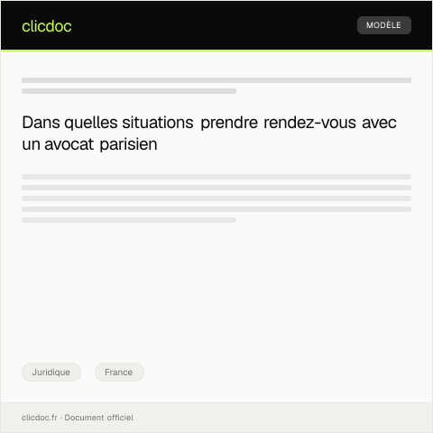 Aperçu du document Demande de rendez-vous avec un avocat au Barreau de Paris — Juridique, France