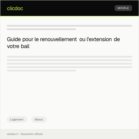 Aperçu du document Demande de renouvellement ou extension du contrat de bail — Logement, Maroc
