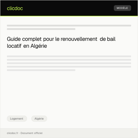 Aperçu du document Demande de renouvellement de bail locatif — Logement, Algérie