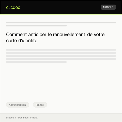 Aperçu du document Demande de renouvellement de carte d’identité — Administration, France
