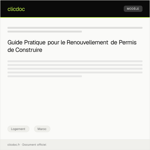 Aperçu du document Demande de renouvellement de permis de construire — Logement, Maroc
