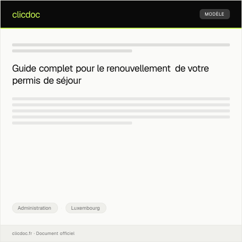 Aperçu du document Demande de renouvellement de permis de séjour — Administration, Luxembourg