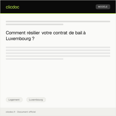 Aperçu du document Demande de résiliation anticipée du contrat de bail d'un appartement à Luxembourg — Logement, Luxembourg