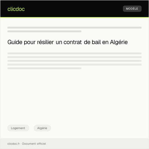 Aperçu du document Demande de résiliation du contrat de bail au niveau de la Société de Gestion Immobilière — Logement, Algérie