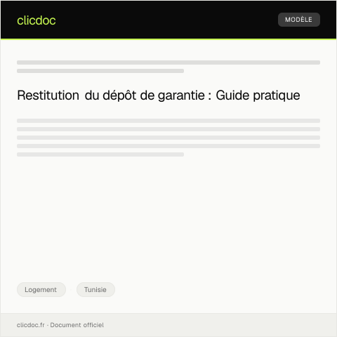 Aperçu du document Demande de restitution du dépôt de garantie après fin de bail — Logement, Tunisie
