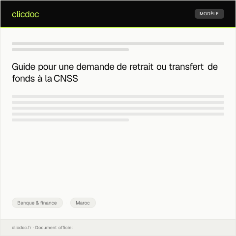 Aperçu du document Demande de retrait ou de transfert de fonds par CNIE — Banque & finance, Maroc