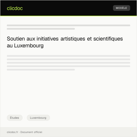 Aperçu du document Demande de subvention pour projets artistiques ou scientifiques — Études, Luxembourg