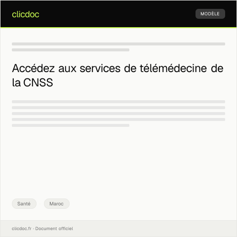 Aperçu du document Demande de services de télémédecine ou téléconsultation — Santé, Maroc