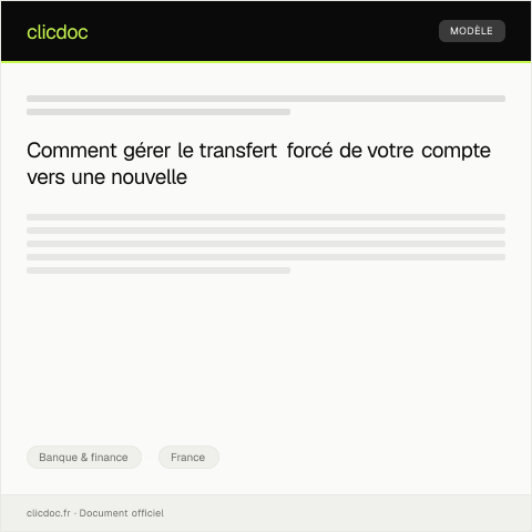 Aperçu du document Demande de transfert de compte à une autre agence — Banque & finance, France