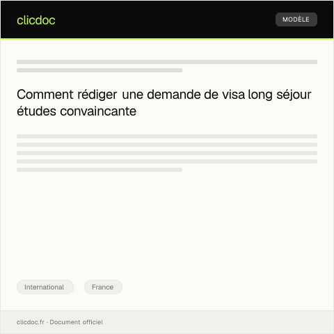 Aperçu du document Demande de visa long séjour pour études — International, France