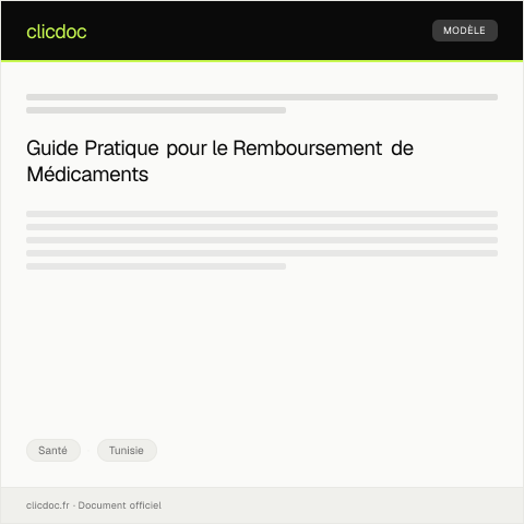 Aperçu du document Demandes relatives aux remboursements de médicaments — Santé, Tunisie