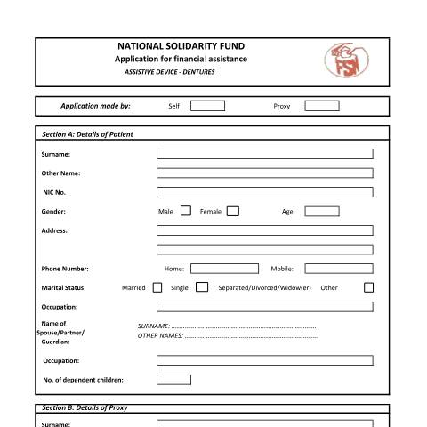 Document preview: dentures — Document, Mauritius (CERFA n°dentures)