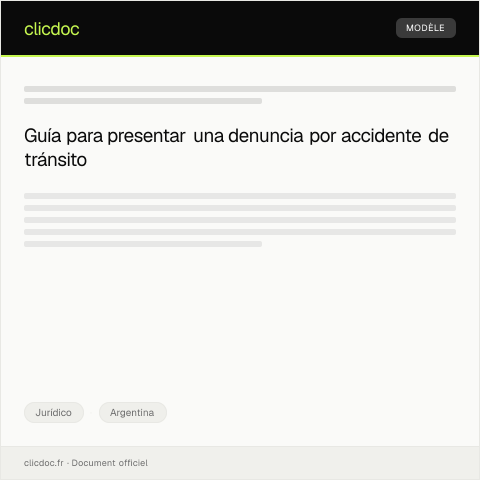 Vista previa del documento Presentar denuncia por accidente de tránsito ante la Comisaría — Jurídico, Argentina