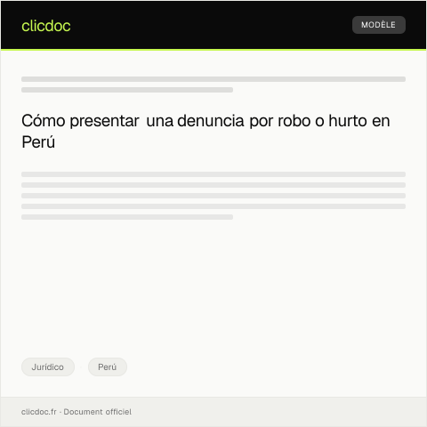 Vista previa del documento Presentar denuncia por robo o hurto ante la Policía Nacional — Jurídico, Perú