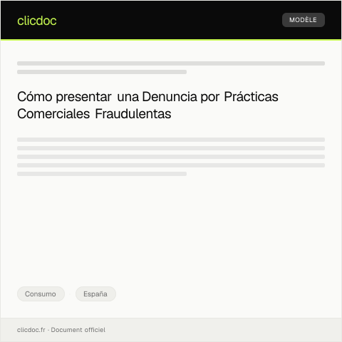 Vista previa del documento Denuncia por prácticas comerciales fraudulentas — Consumo, España