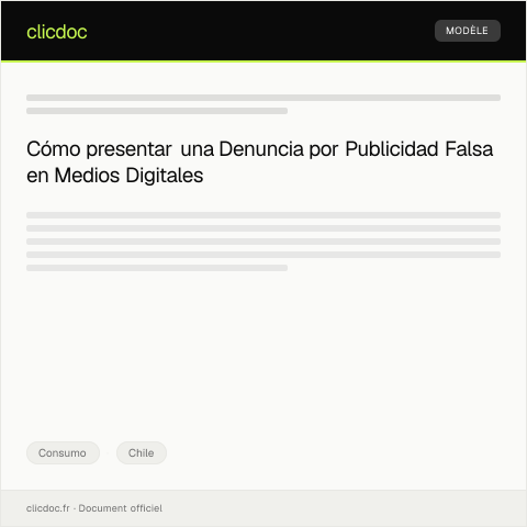Vista previa del documento Denuncia por Publicidad Falsa en Medios Digitales — Consumo, Chile