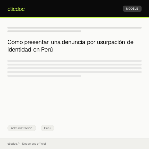 Vista previa del documento Presentar denuncia por usurpación de identidad ante la PNP — Administración, Perú