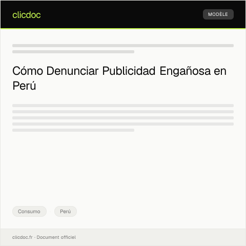 Vista previa del documento Denunciar publicidad engañosa con impacto en derechos del consumidor — Consumo, Perú