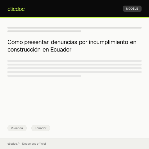 Vista previa del documento Presentar denuncias por incumplimiento en construcción en plataformas digitales — Vivienda, Ecuador