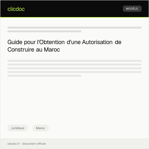 Aperçu du document Dépôt de Demande d’Autorisation de Construire via Idarati.ma — Juridique, Maroc