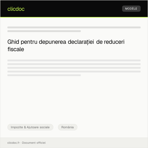 Document preview: Depunere declarație pentru beneficiul de reduceri fiscale pentru familiile cu mai mulți copii — Impozite & Ajutoare sociale, România