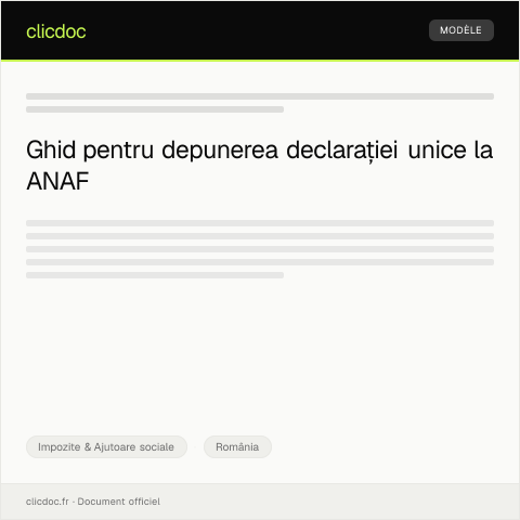 Document preview: Depunere declarație unică pentru impozitul pe venit și contribuțiile sociale — Impozite & Ajutoare sociale, România