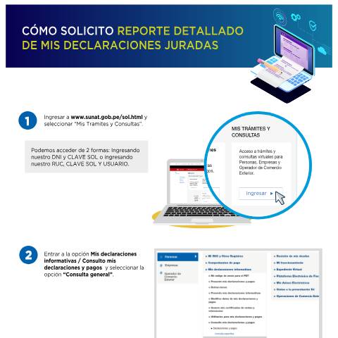 Vista previa del documento Instructivo para obtener el detalle de las declaraciones juradas — DECLARACIONES Y PAGOS, Perú