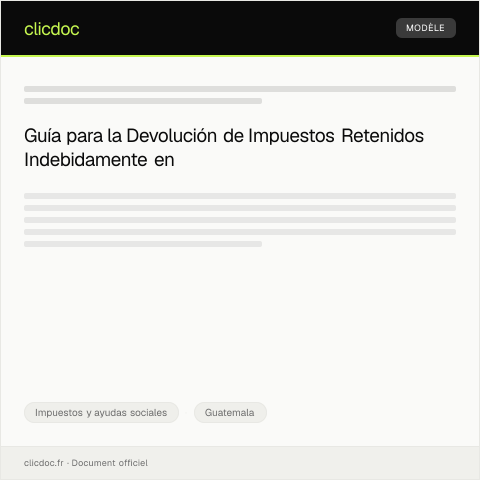 Vista previa del documento Devolución de impuestos retenidos indebidamente — Impuestos y ayudas sociales, Guatemala