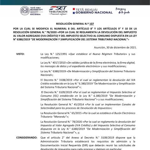 Vista previa del documento RGN107 1 — Créditos Fiscales1, Paraguay