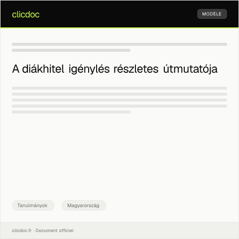 Document preview: Diákhitel igénylés — Tanulmányok, Magyarország