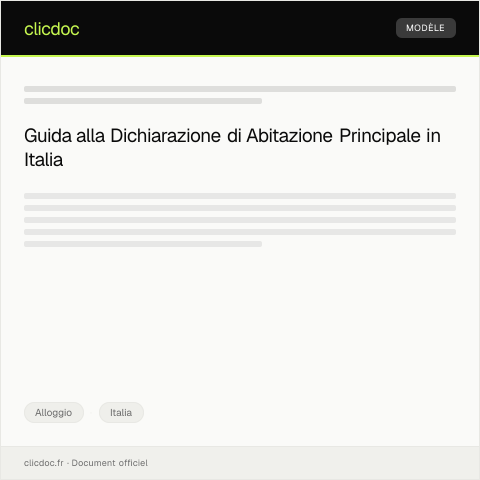 Anteprima documento Dichiarazione di abitazione principale ai fini fiscali — Alloggio, Italia