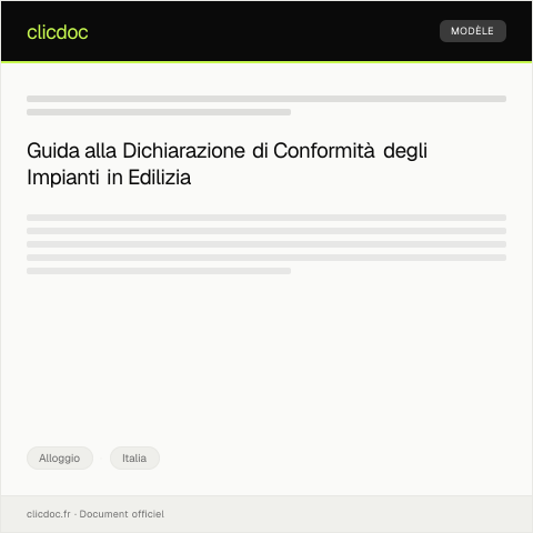 Anteprima documento Dichiarazione di conformità degli impianti — Alloggio, Italia