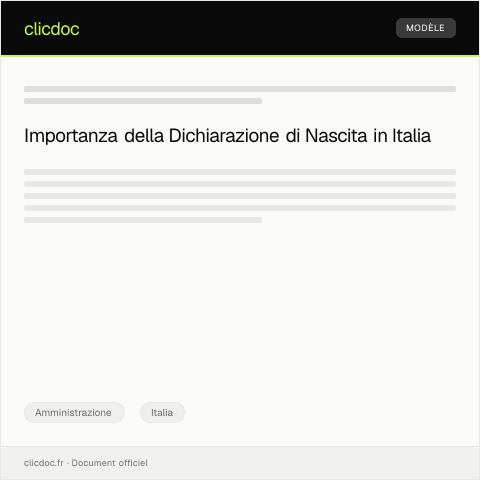 Anteprima documento Dichiarazione di nascita presso l’Ufficio di Stato Civile — Amministrazione, Italia