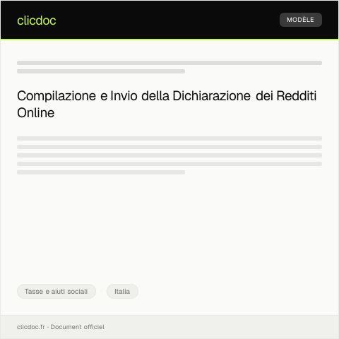 Anteprima documento Dichiarazione dei redditi online (Modello Redditi PF) — Tasse e aiuti sociali, Italia