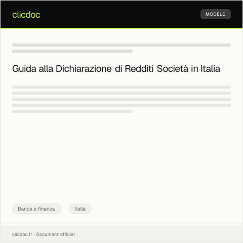 Anteprima documento Dichiarazione di Redditi Società (Modello Redditi SC) — Banca e finanza, Italia