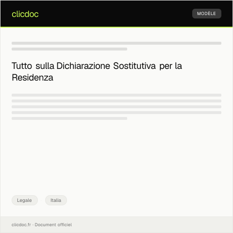 Anteprima documento Dichiarazione Sostitutiva di Atto di Notorietà per Residenza — Legale, Italia