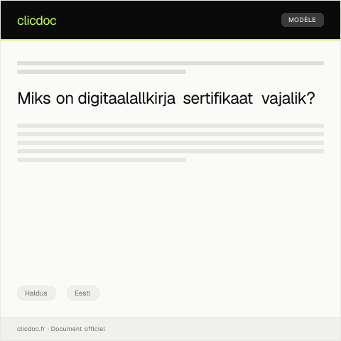 Document preview: Digitaalallkirja sertifikaadi taotlus — Haldus, Eesti