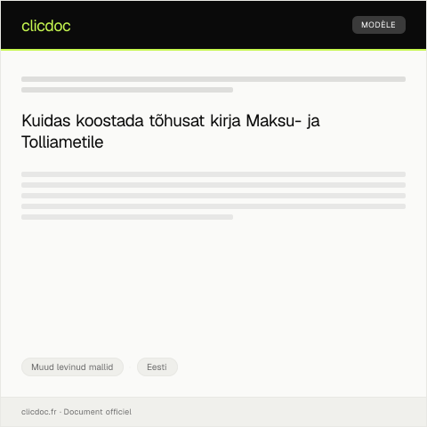 Document preview: Vorm Esitatud Dokumentide Digitaalne Kontroll — Muud levinud mallid, Eesti